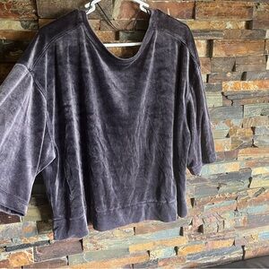 We The Free Dark Purple Velvet Oversized Style Shirt Size Small
